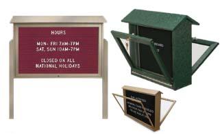 Free Standing 60x24 Outdoor Message Center with Letter Board TOP Hinged  (Single Door)