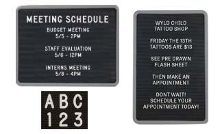 Open Face Plastic Letterboards with Radius Corners