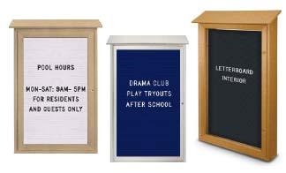 Letter Board Outdoor Message Centers (Single Door - Left Hinged) - SIZES REFER to VIEWING AREA