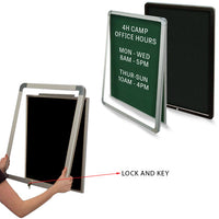 Positioned on the Bottom Frame is the Lock, which will Protect your Letter Board.