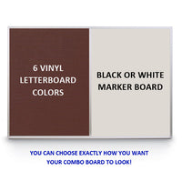 18" x 36" LETTER BOARD MAGNETIC MARKER COMBO BOARD