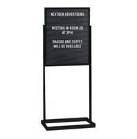 14 x 22 Double Pedestal Letter Board Sign Holder with Open Face Board, Double Sided, Black Aluminum Stand