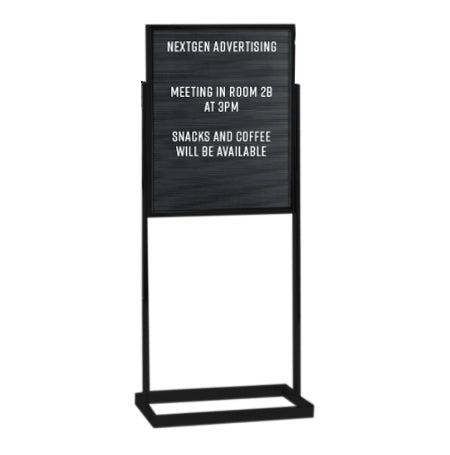 14x22 Letter Board Stand, Two-Sided Open Face Black Letterboard