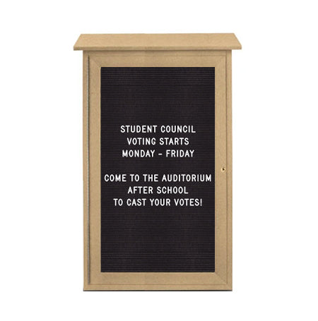 20x20 Outdoor Message Center with Letter Board Wall Mounted - LEFT Hinged