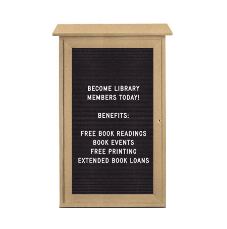 20x30 Outdoor Message Center with Letter Board Wall Mounted - LEFT Hinged