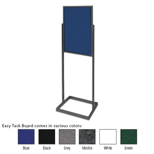 OPEN FACE SINGLE SIDED PEDESTAL 22 x 28 EASY-TACK FLOOR STAND (IN A BLACK ALUMINUM FINISH)