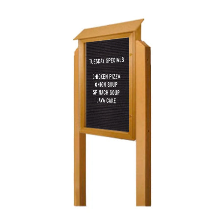 Free Standing 22x28 Single Door Outdoor Letter Board Message Center with Posts - Left Hinged
