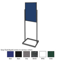 OPEN FACE SINGLE SIDED PEDESTAL 24 x 36 EASY-TACK FLOOR STAND (IN A BLACK ALUMINUM FINISH)