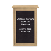 24x24 Outdoor Message Center with Letter Board Wall Mounted - LEFT Hinged