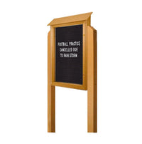 Free Standing 24x24 Single Door Outdoor Letter Board Message Center with Posts - Left Hinged