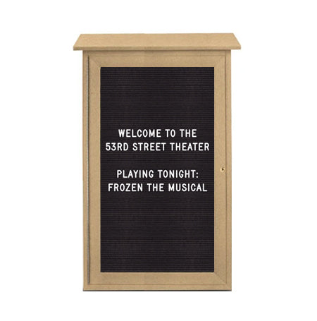 24x30 Outdoor Message Center with Letter Board Wall Mounted - LEFT Hinged