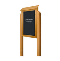 Free Standing 24x30 Single Door Outdoor Letter Board Message Center with Posts - Left Hinged