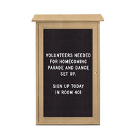 24x32 Outdoor Message Center with Letter Board Wall Mounted - LEFT Hinged