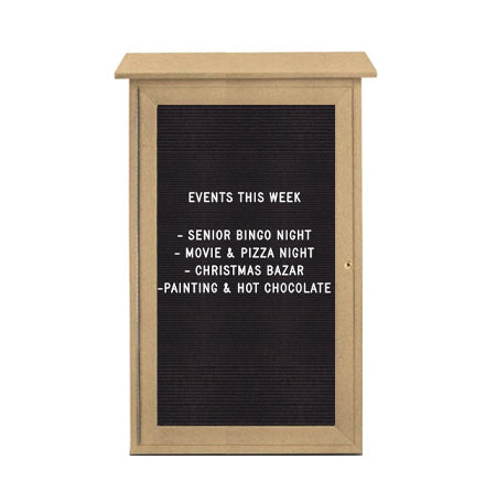 27x40 Outdoor Message Center with Letter Board Wall Mounted - LEFT Hinged