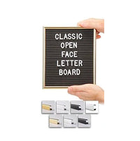 Access Letterboard | Open Face 8.5x11 Framed Black Vinyl Letter Board with Classic Style Metal Frame