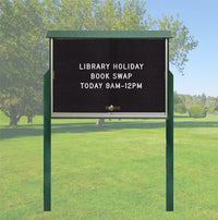 Free Standing 40x40 Outdoor Message Center Letter Board with Sliding Doors