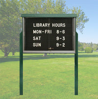 Free Standing 48x48 Outdoor Message Center Letter Board with Sliding Doors