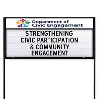 Value Line Outdoor 96x48 Marquee Reader Boards with Personalized Header + 2 Posts | Single Sided