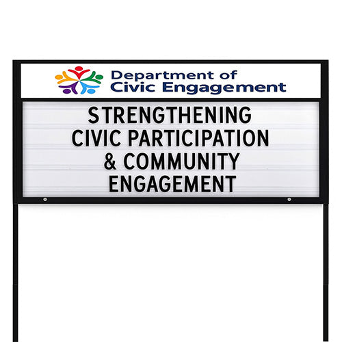 Value Line Outdoor 96x48 Marquee Reader Boards with Personalized Header + 2 Posts | Single Sided