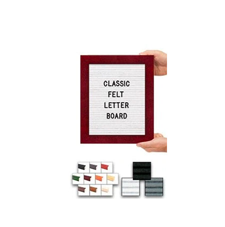 Access Letterboard | Open Face 10x12 Wood Framed Felt Letter Boards in Black, Grey, or White Felt Letter Board Colors Plus 10 Classic Wood 361 Frame Finishes