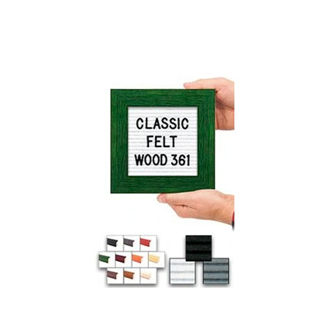 Access Letterboard | Open Face 7x7 Wood Framed Felt Letter Boards in Black, Grey, or White Felt Letter Board Colors Plus 10 Classic Wood 361 Frame Finishes