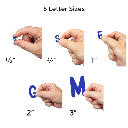 Five Letter Sizes: 1/2", 3/4", 1", 2", 3" offered in BLUE Finish