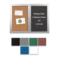 Enclosed 2-Door Outdoor Combo Board 60x36 | Cork Bulletin Board & Vinyl Changeable Letter Board