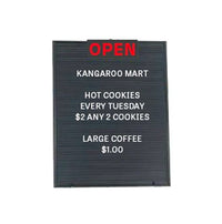 Double Sided Open Face Black Plastic Letter Board 16 x 20 with Header Accessory