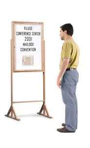 Wood Oak EASY-TACK 30 x 36 Double Pedestal Sign Stand