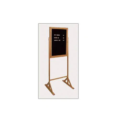 Wooden Oak Changeable Letterboard Double Pedestal 24 x 36 Sign Stand