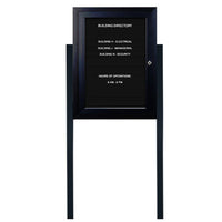 Extra Large Outdoor Enclosed Letter Boards | Single Door Locking Message Board with Radius Edge + Posts
