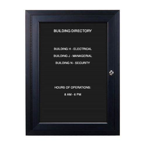 Extra Large Outdoor Enclosed Letter Boards with LED Lights and Posts (Single Door)