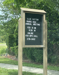 24" x 24" Outdoor Message Center Letter Board | LEFT Hinged - Single Door with Posts Information Board - SIZES REFER TO VIEWABLE AREA