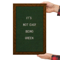 11x17 Wood Framed Green Felt Letter Board | Shown with Walnut Finish and Optional Gold Letters