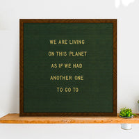 24x24 Wood Framed Green Felt Letter Board | Shown with Walnut Finish and Optional Gold Letters