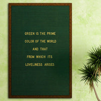 24x36 Wood Framed Green Felt Letter Board | Shown with Walnut Finish and Optional Gold Letters