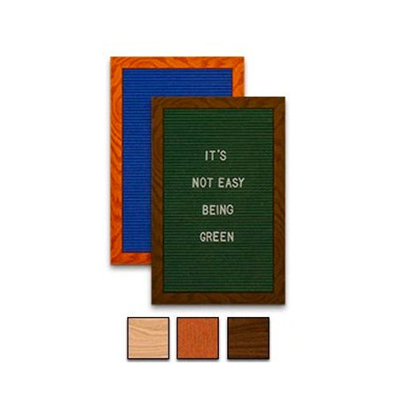 11x17 Wood Frame Blue or Deep Green Felt Letter Boards with Changeable Letters