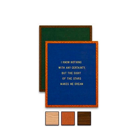 24x30 Wood Frame Blue or Deep Green Felt Letter Boards with Changeable Letters