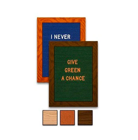 9x12 Wood Frame Blue or Deep Green Felt Letter Boards with Changeable Letters