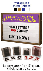 2-Sided Free Standing Heavy-Duty Reader Board Case 72x48 with Header ...