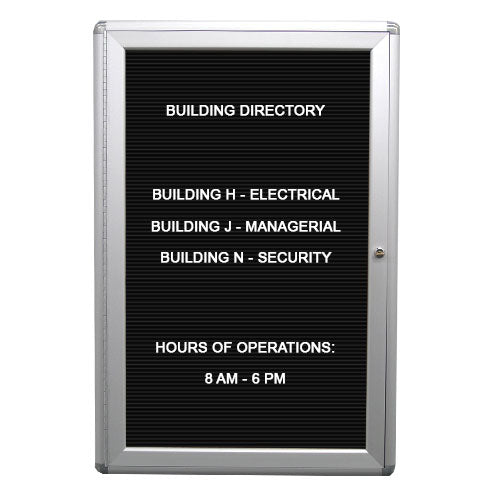 Indoor Enclosed Letter Boards with Radius Edge Rounded Corners | Single Door Metal Display Case in 10+ Sizes and Custom