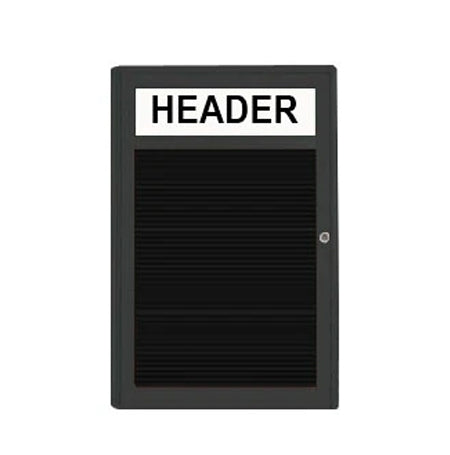 Indoor Enclosed Locking Letter Boards with Message Header (Radius Edge)