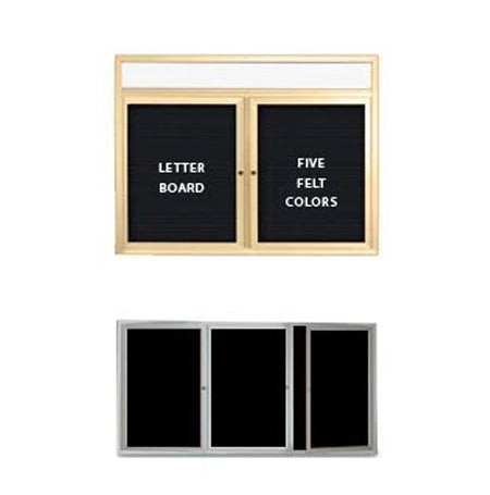 Indoor Enclosed Letter Boards with Header 2 and 3 Door Models