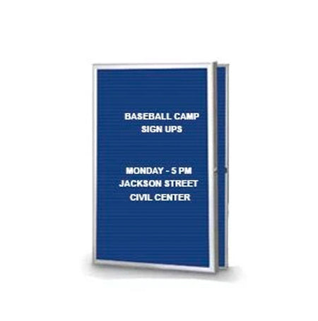 Indoor Enclosed Message Directory Display | Slim Style Felt Letter Board with Radius Edge Corners