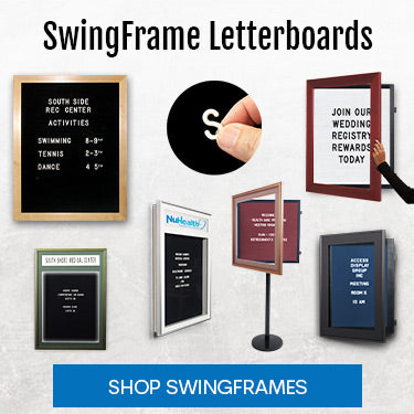 Double Sided 52H x 72W Outdoor Letter Board w/Header - Satin Frame