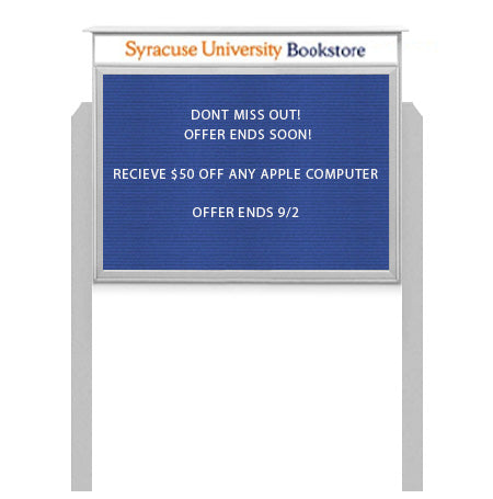 24x30 Free Standing Outdoor Message Center with Letter Board with Header