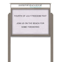 24x32 Free Standing Outdoor Message Center with Letter Board with Header