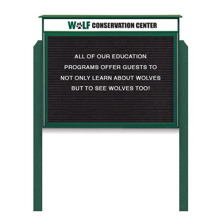 27x40 Free Standing Outdoor Message Center with Letter Board with Header