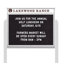 36x36 Free Standing Outdoor Message Center with Letter Board with Header