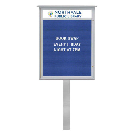 8.5x14 Standing Outdoor Message Center with Letter Board with Header
